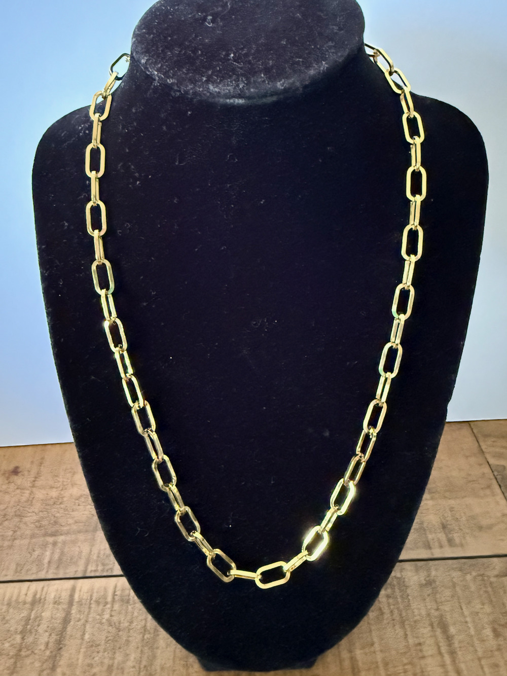 Talidara Gold Tone Paperclip Chain Necklace 22 Inch Lobster Clasp Jewelry Gift